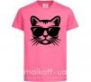 Детская футболка Кот в очках Ярко-розовый фото
