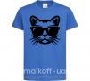 Детская футболка Кот в очках Ярко-синий фото