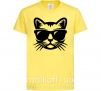 Дитяча футболка Кот в очках Лимонний фото