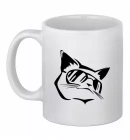 Чашка керамическая Працюю для кота Белый фото