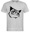Чоловіча футболка Крутой кот Сірий фото