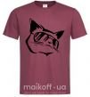Мужская футболка Крутой кот Бордовый фото