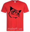 Мужская футболка Крутой кот Красный фото