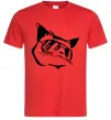 Мужская футболка Крутий кіт Красный фото