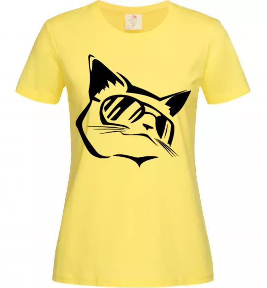 Женская футболка Крутий кіт Лимонный фото
