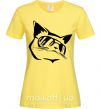 Женская футболка Крутой кот Лимонный фото