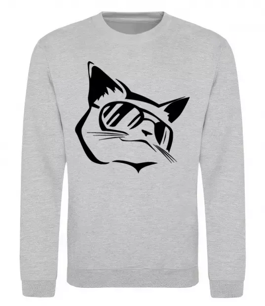 Свитшот Крутий кіт Серый меланж фото