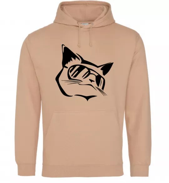 Мужская толстовка (худи) Крутий кіт Песочный фото