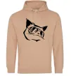 Женская толстовка (худи) Крутий кіт Песочный фото