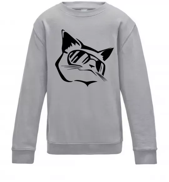 Детский Свитшот Крутий кіт Серый меланж фото