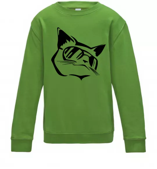 Детский Свитшот Крутий кіт Лаймовый фото