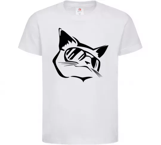 Дитяча футболка Крутий кіт Білий фото