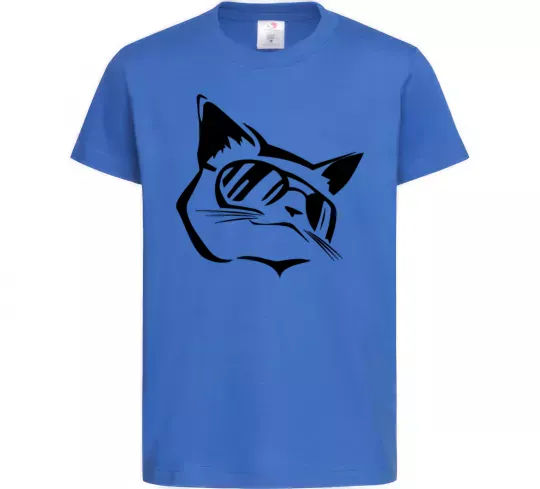 Дитяча футболка Крутий кіт Яскраво-синій фото