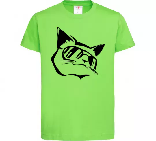 Дитяча футболка Крутий кіт Лаймовий фото