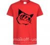 Детская футболка Крутой кот Красный фото