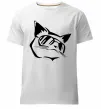Мужская премиум футболка Крутий кіт Белый фото