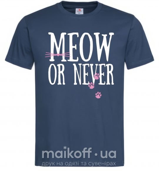 Мужская футболка Meow or never Темно-синий фото