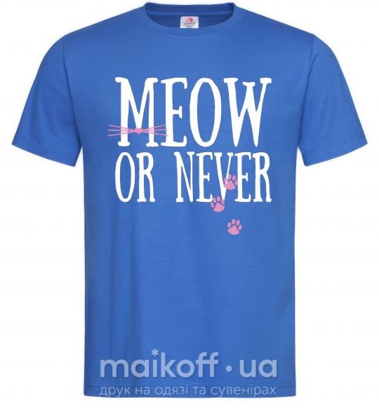 Мужская футболка Meow or never Ярко-синий фото