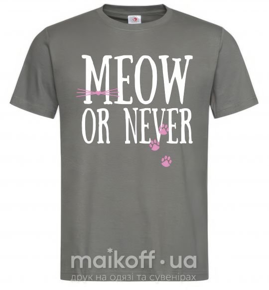 Мужская футболка Meow or never Графит фото