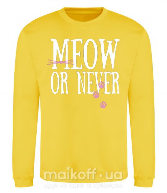 Свитшот Meow or never Солнечно желтый фото