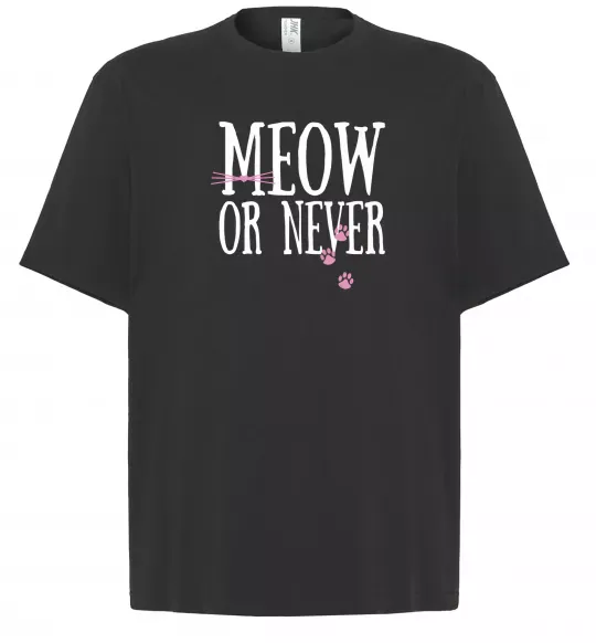 Футболка Оверсайз Meow or never Чорний фото