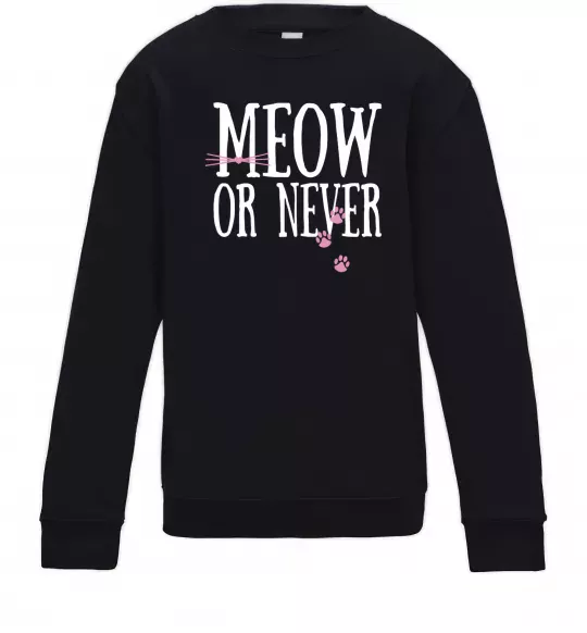 Детский Свитшот Meow or never Черный фото