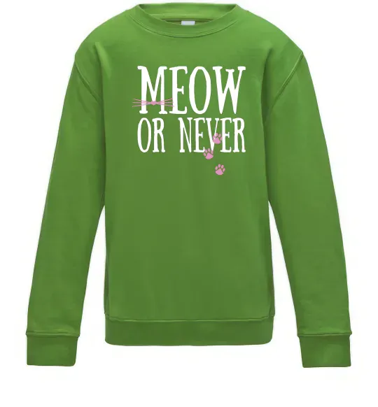 Детский Свитшот Meow or never Лаймовый фото
