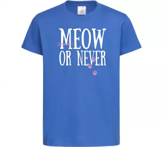 Дитяча футболка Meow or never Яскраво-синій фото