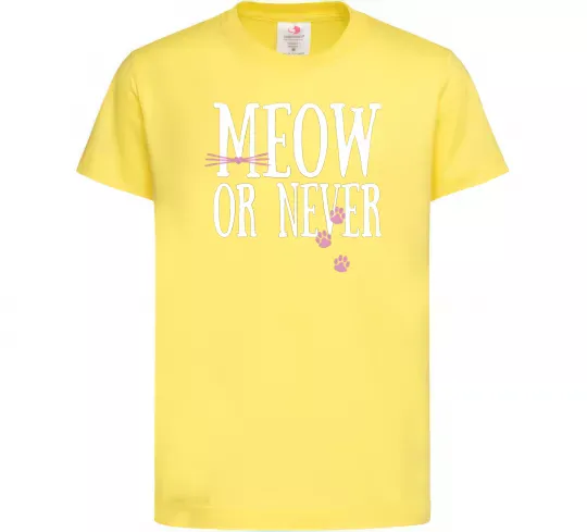 Дитяча футболка Meow or never Лимонний фото