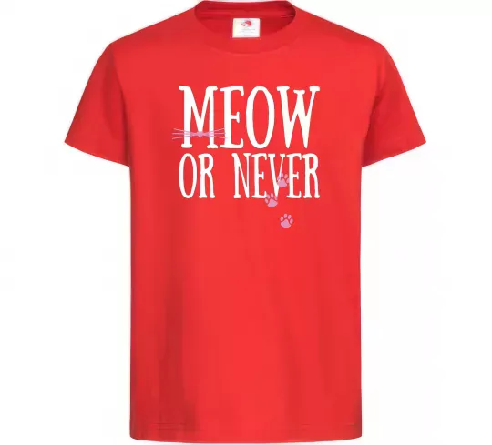 Дитяча футболка Meow or never Червоний фото