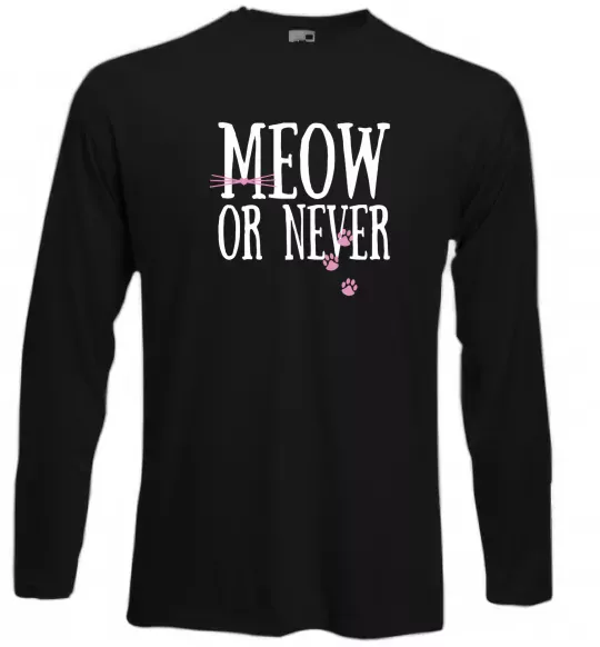 Лонгслів Meow or never Чорний фото