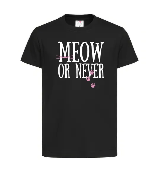 Дитяча футболка Meow or never Чорний фото