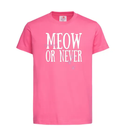 Дитяча футболка Meow or never Яскраво-рожевий фото