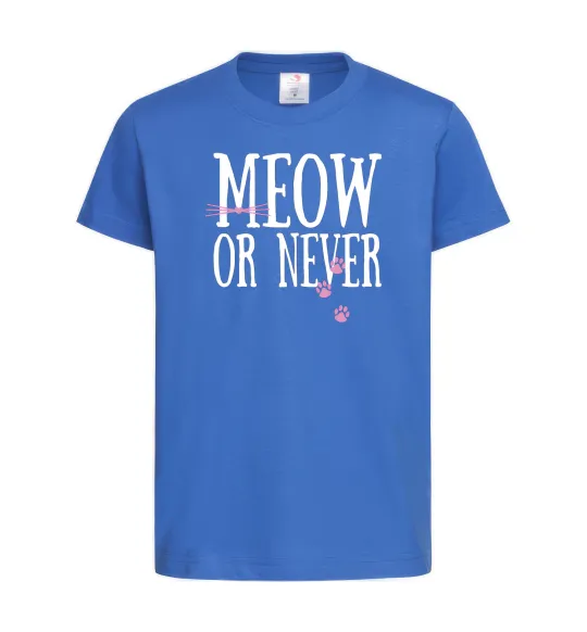 Дитяча футболка Meow or never Яскраво-синій фото