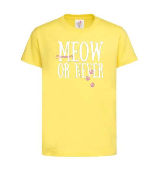 Дитяча футболка Meow or never Лимонний фото