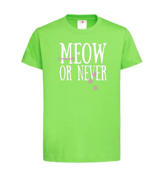 Дитяча футболка Meow or never Лаймовий фото