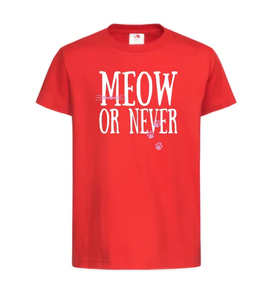 Дитяча футболка Meow or never Червоний фото