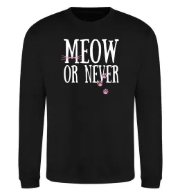 Свитшот Meow or never Черный фото