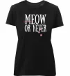 Жіноча преміум футболка Meow or never Чорний фото