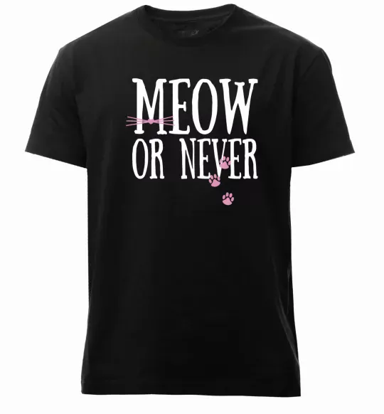 Чоловіча преміум футболка Meow or never Чорний фото