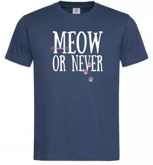 Чоловіча футболка Meow or never Темно-синій фото