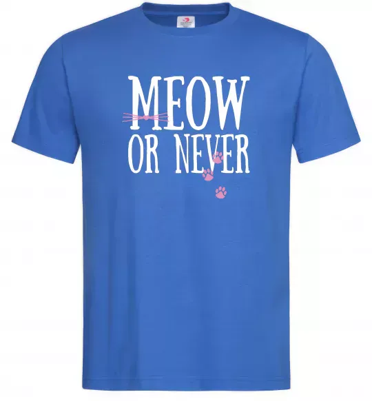 Чоловіча футболка Meow or never Яскраво-синій фото