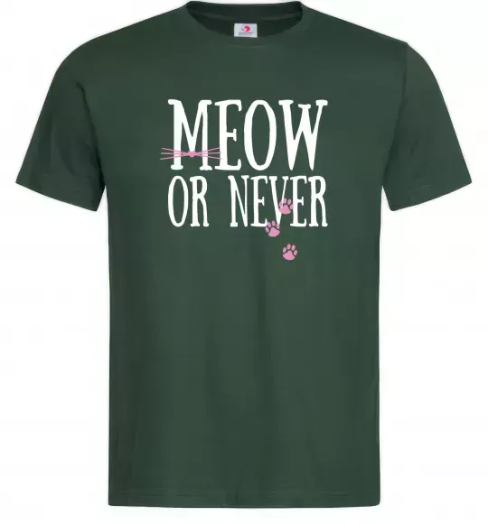 Чоловіча футболка Meow or never Темно-зелений фото