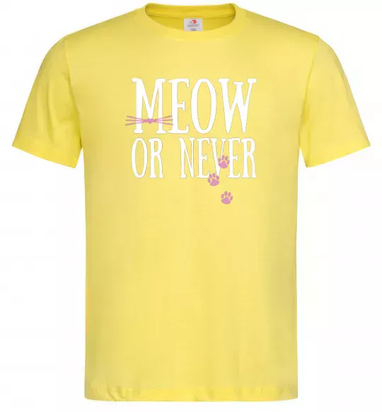 Чоловіча футболка Meow or never Лимонний фото