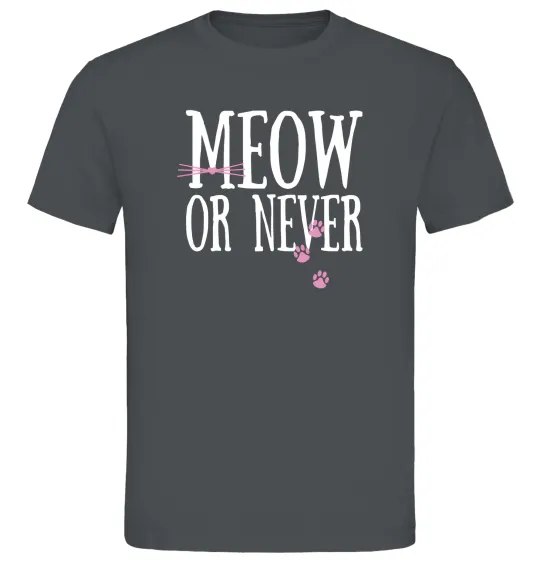 Чоловіча футболка Meow or never Графіт фото