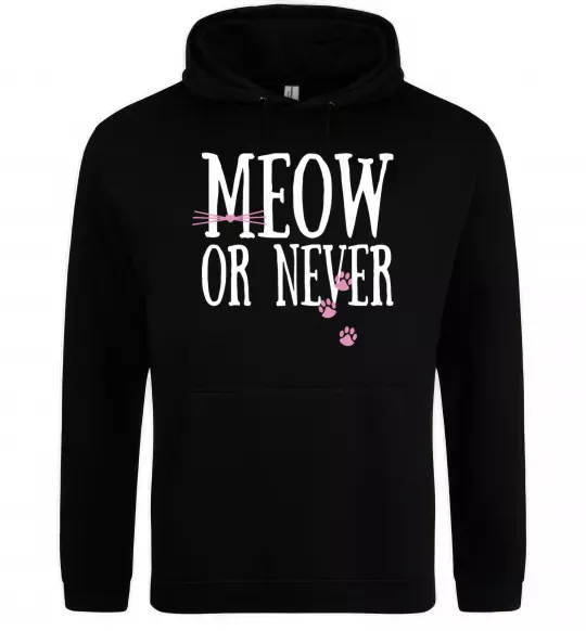 Чоловіча толстовка (худі) Meow or never Чорний фото