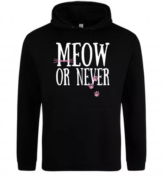 Женская толстовка (худи) Meow or never Черный фото
