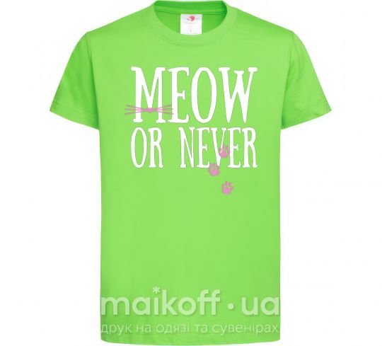 Дитяча футболка Meow or never Лаймовий фото
