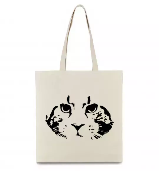 Еко-сумка Cat portrait Бежевий фото
