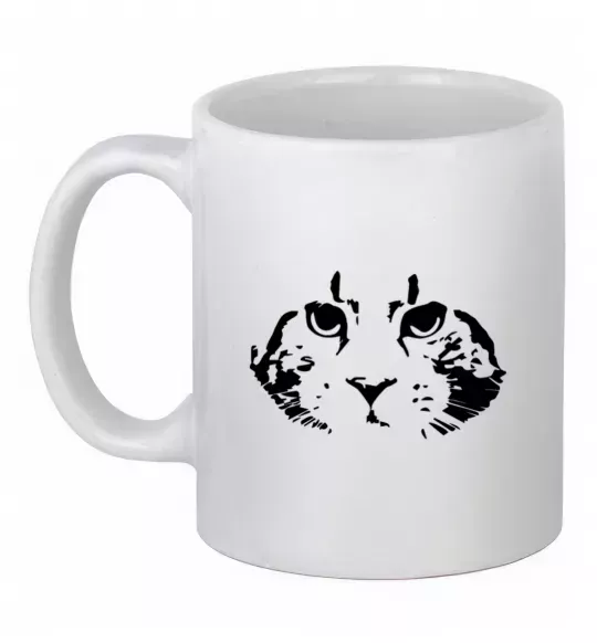 Чашка керамическая Cat portrait Белый фото